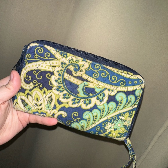 Vintage Vera Bradley wallet wristlet green and blue - Picture 4 of 6